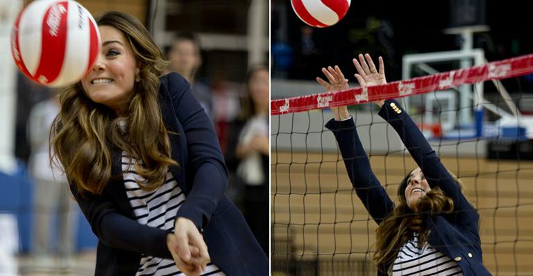 Kate Middleton mostra boa forma em jogo de vôlei