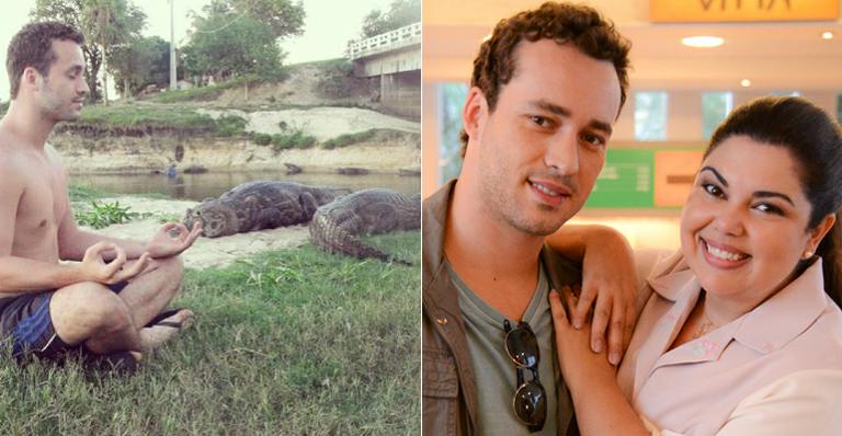 Rodrigo Andrade, marido de Perséfone em ‘Amor à Vida’, medita ao lado de jacarés