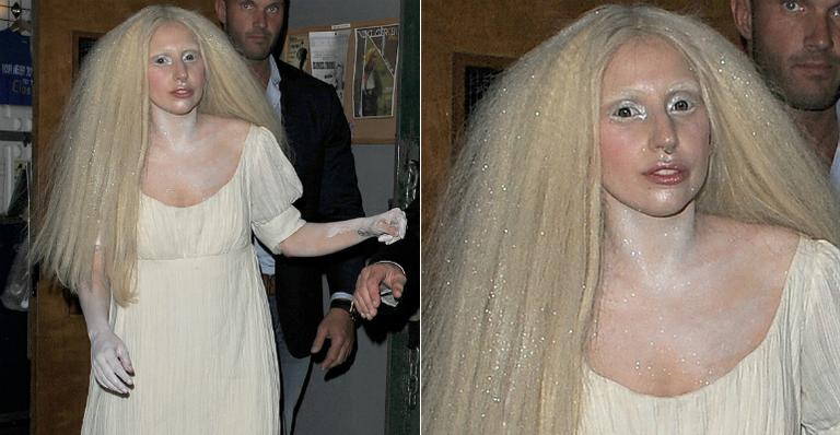 Lady Gaga surge quase irreconhecível antes de festa em Londres
