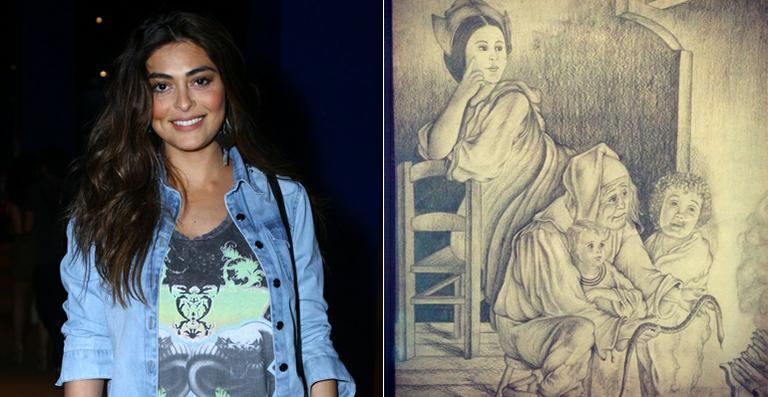 Juliana Paes mostra desenho que fez há 17 anos