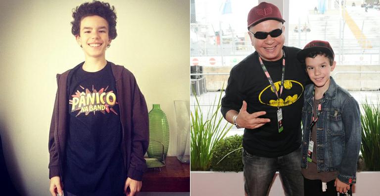 Marcelo Tas, do ‘CQC’, brinca com filho usando camiseta do ‘Pânico’