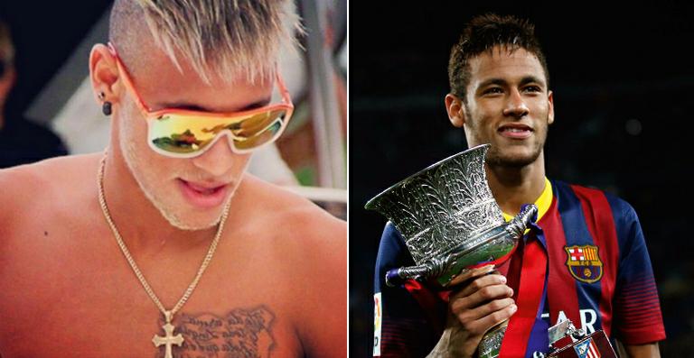 Neymar aparece com a barba descolorida e mais loiro em foto