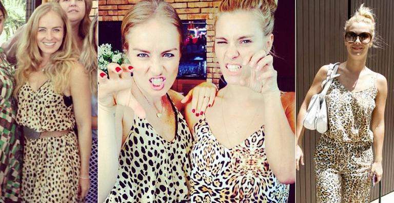 Angélica e Carolina Dieckmann usam animal print em aniversário