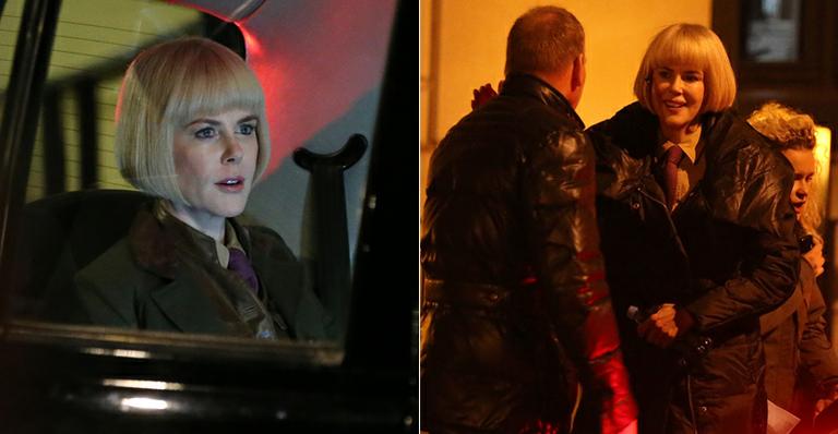 De peruca loira, Nicole Kidman grava filme sobre o ursinho Paddington