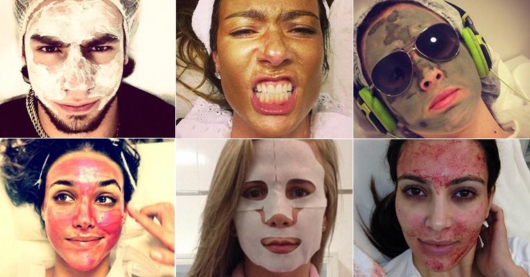 Irreconhecíveis? Famosos apostam em fotos de máscara facial nas redes sociais