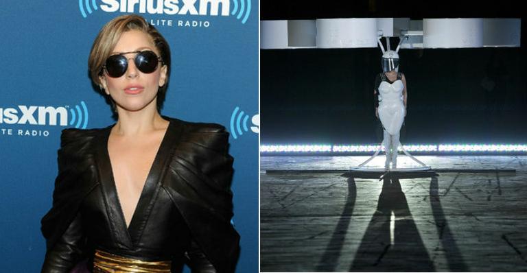Lady Gaga usa vestido voador para divulgar o seu novo álbum ARTPOP