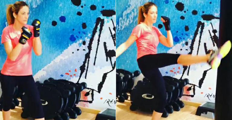 Ticiane Pinheiro mostra habilidade na luta durante treino de kenpo