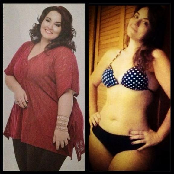 Após perder mais de 60 kg, atriz mostra foto de antes e depois de biquíni