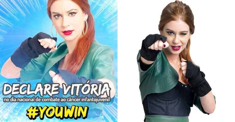 Marina Ruy Barbosa participa de campanha contra o câncer vestida como uma heroína