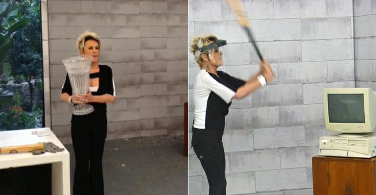 Ao vivo, Ana Maria Braga quebra objetos do cenário do ‘Mais Você’