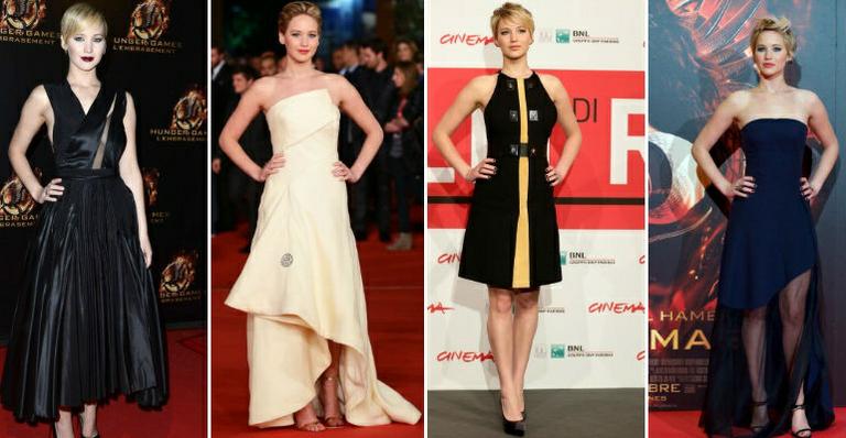 Jennifer Lawrence brilha no red carpet de pré-estreias de Jogos Vorazes pelo mundo