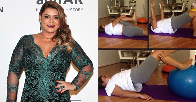 Preta Gil faz pilates para fortalecer o joelho