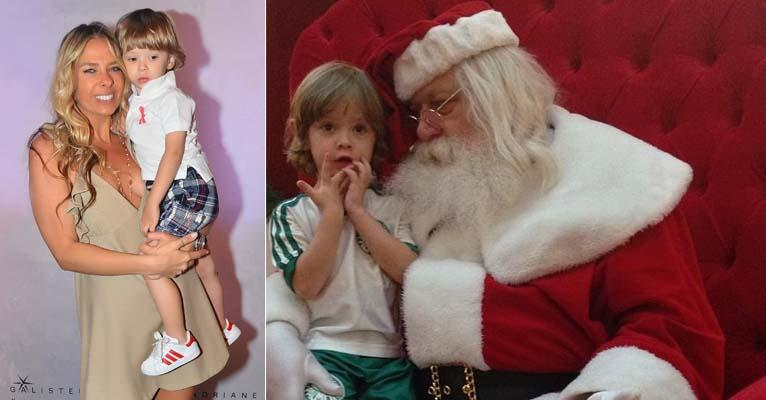 Apresentadora Adriane Galisteu posta foto do filho Vittorio com o Papai Noel