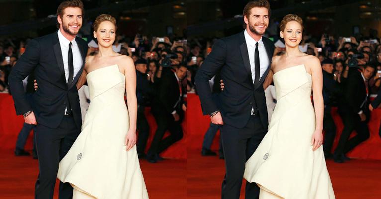Jennifer Lawrence aparece elegante no red carpet