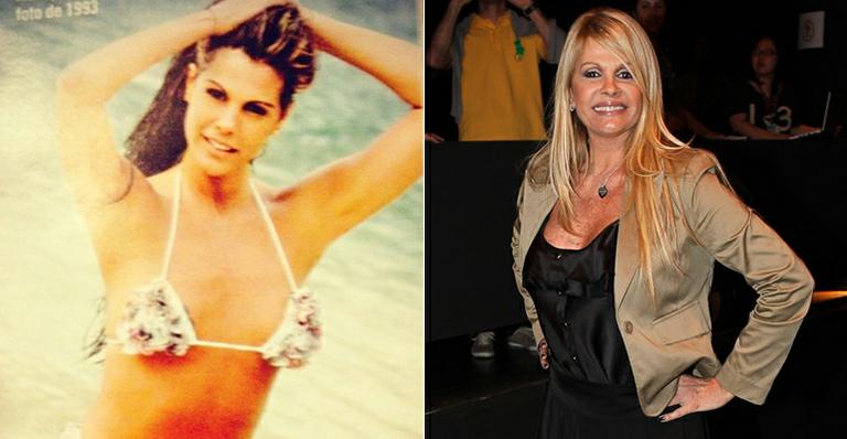 Lembranças da praia: Monique Evans mostra foto de biquíni tirada 20 anos atrás