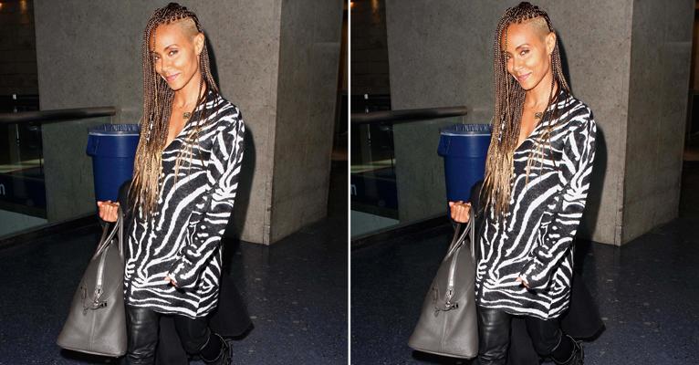 Jada Pinkett Smith desembarca com look ousado em L.A.