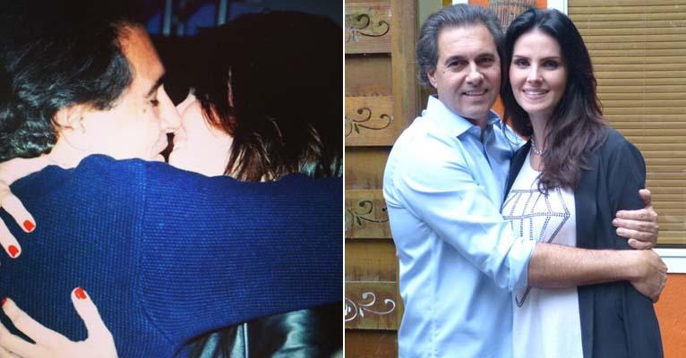 Apaixonada, Lisandra Souto beija o namorado, o músico Gustavo Fernandes