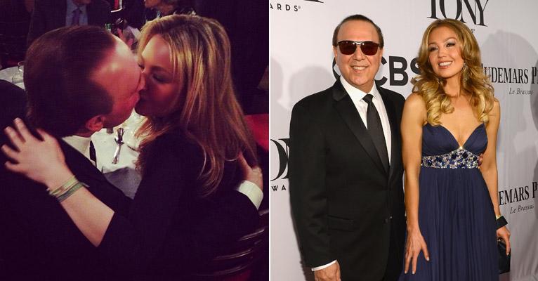 Casada há 13 anos, Thalía dá um beijo apaixonado no marido