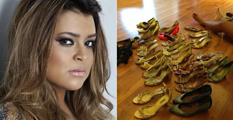 Preta Gil mostra parte de sua coleção de sapatos para fãs
