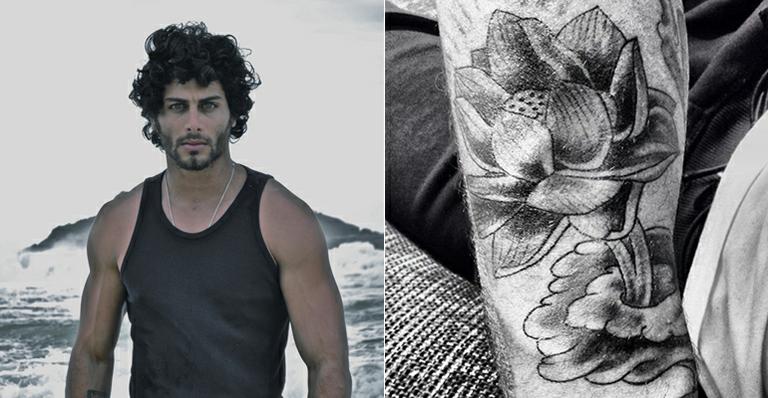 Jesus Luz faz nova tatuagem na Itália; Flor de Lótus é o sexto desenho do modelo