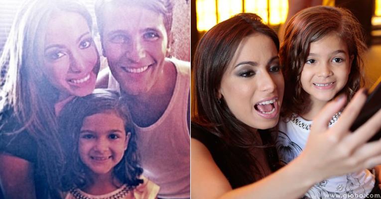 Bruno Gagliasso e Mel Maia tietam Anitta em gravação de Amor à Vida