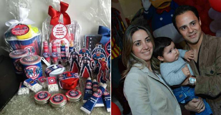 Felipe Massa e Rafaella divulgam foto da lembrancinha de aniversário do filho