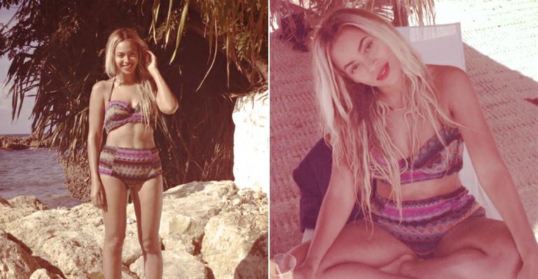 Beyoncé exibe corpão em biquíni comportado durante férias na Jamaica