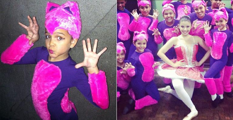 Mel Maia se veste de gatinha em apresentação da escola