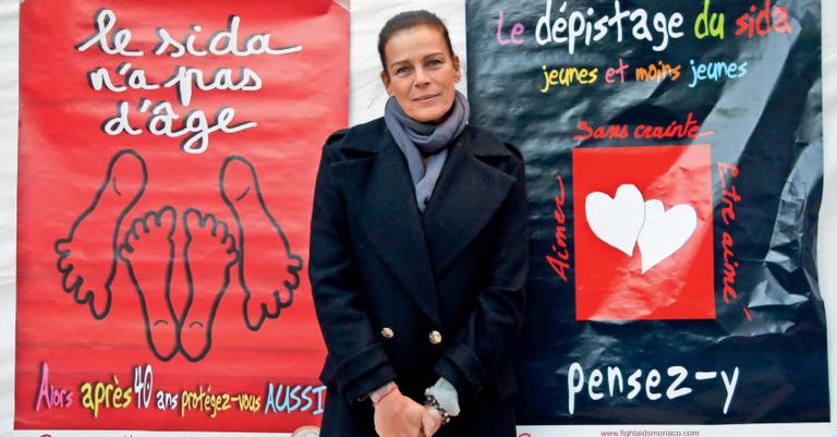 Princesa Stéphanie, de Mônaco, em campanha que luta contra a aids