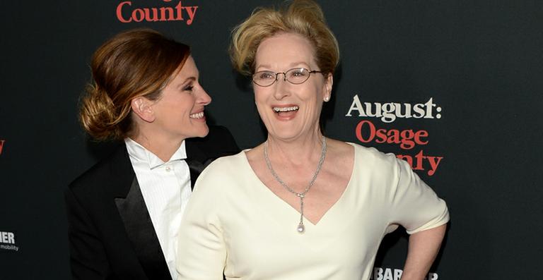 Julia Roberts e Meryl Streep se divertem em pré-estreia de ‘Álbum de Família’