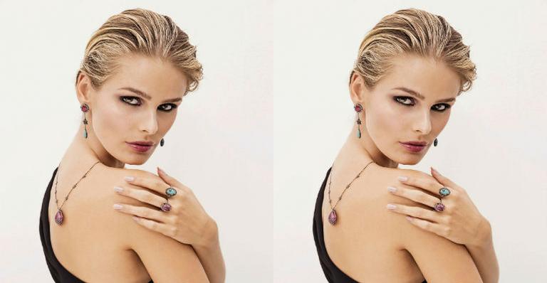 Yasmin Brunet exibe colares e brincos artesanais em campanha de joias