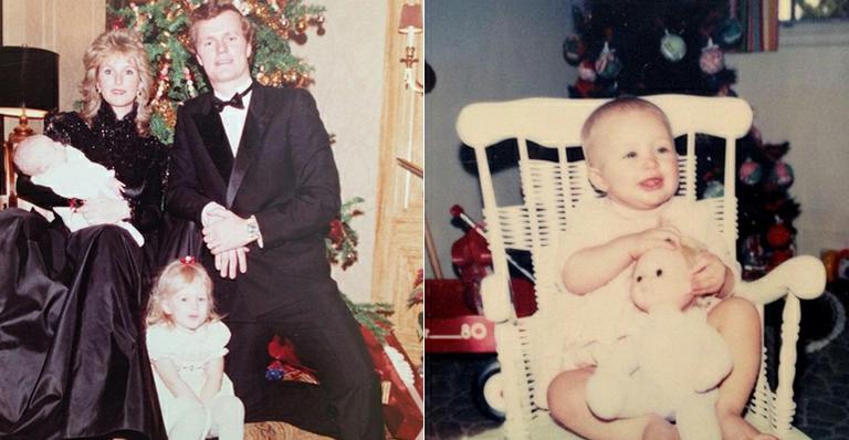 Paris Hilton posa ao lado dos pais em foto de seu primeiro Natal