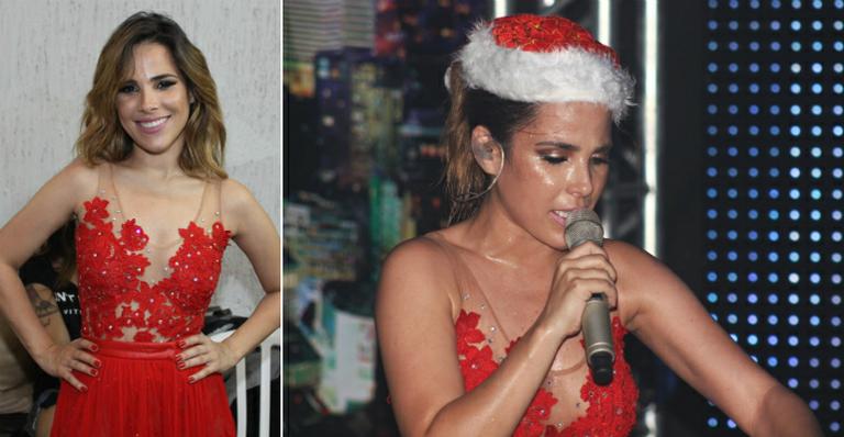 Grávida, Wanessa faz show vestida de mamãe-noel