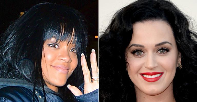 Rihanna e Katy Perry mostram unhas com decoração inspirada no Natal