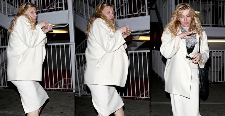 Courtney Love, ex de Kurt Cobain, mostra aparência perturbadora nos EUA