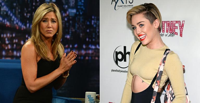 Jennifer Aniston e Miley Cyrus estariam brigando por causa de cabeleireiro