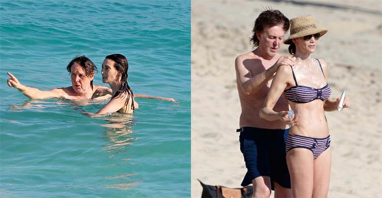 Paul McCartney curte o mar ao lado de sua mulher em ilha francesa