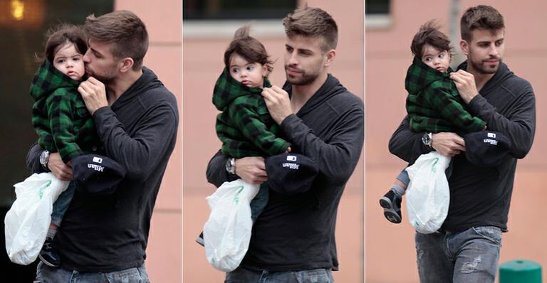 Fofura! Piqué leva o filho para visitar Shakira em estúdio