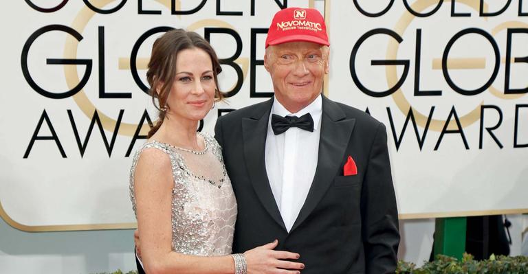 Niki Lauda brilha em red carpet com sua mulher Birgit Wetzinger