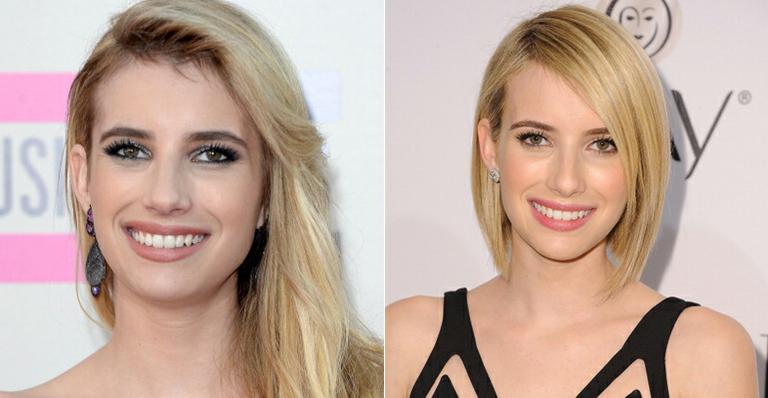 Emma Roberts faz chanel assimétrico no cabelo. Veja o novo corte