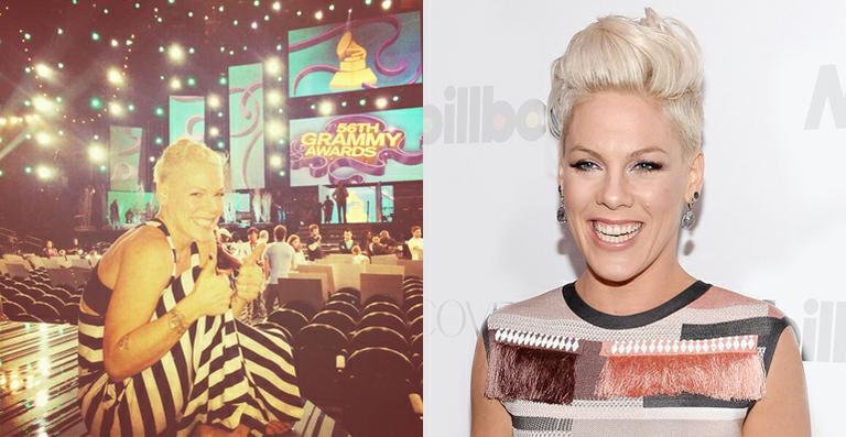 Pink mostra ansiedade em ensaio para o Grammy