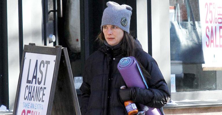 Brooke Shields pratica exercícios mesmo com o frio norte-americano
