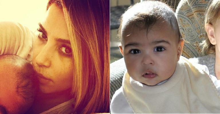 North West, filha de Kim Kardashian, aparece com roupa de anjinha