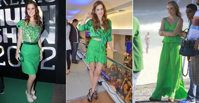 Veja 20 famosas, como Grazi Massafera, que usam looks totalmente verdes