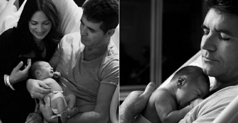 Simon Cowell mostra fotos do filho recém-nascido