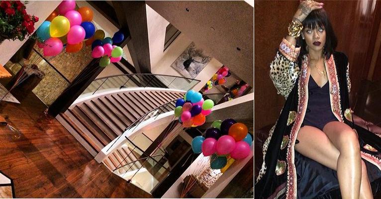 Empolgada com aniversário, Rihanna mostra a decoração de festa de 26 anos