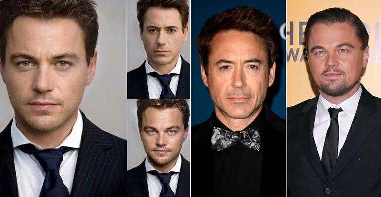 Robert Downey Jr. mostra foto de seu rosto misturado ao de Leonardo DiCaprio