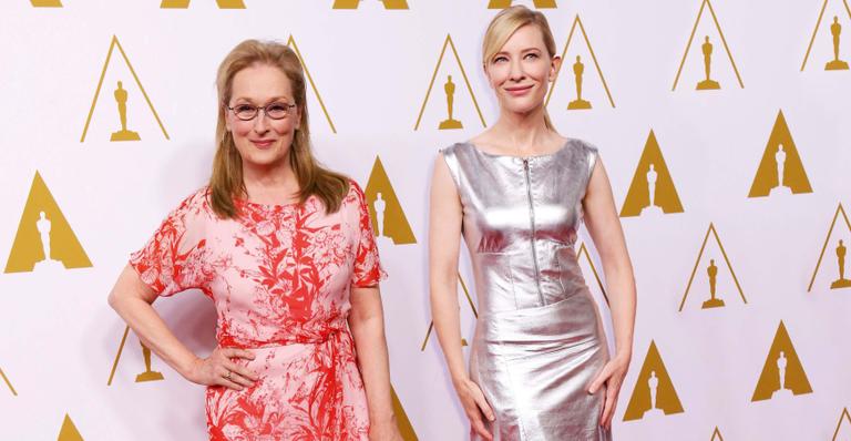 Meryl Streep e Cate Blanchett comparecem a almoço das indicadas de Melhor Atriz ao Oscar