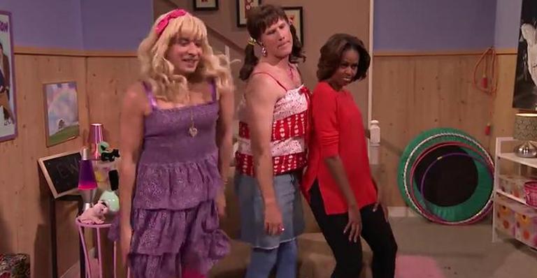 Michelle Obama dança ao lado de Jimmy Fallon no ‘Tonight Show’
