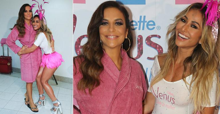 Sabrina Sato e Ivete Sangalo exibem suas pernas em Salvador